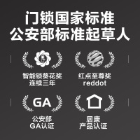 王力指纹锁家用防盗门密码锁电子门锁防撬防小黑盒门锁智能锁 樱桃红经典款Z215