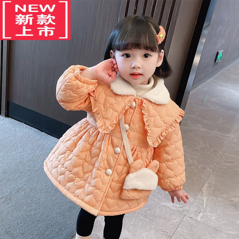 可莉允女童棉服外套秋冬季女孩宝宝洋气加厚小童棉衣棉袄冬装冬款儿童装