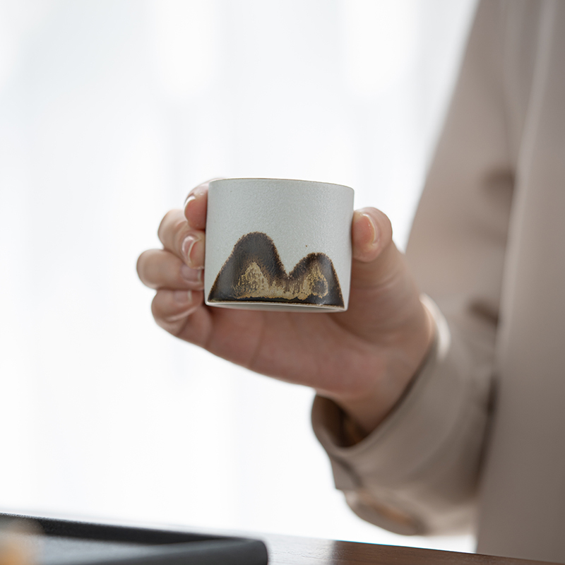 苏氏陶瓷(SUSHI CERAMICS)手绘釉画彩茶杯千里江山六色功夫茶杯节日伴手礼茶具手提礼盒套装