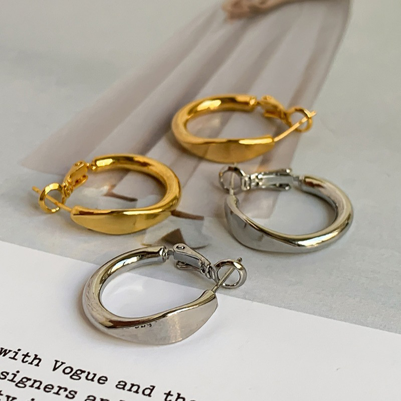 ins冷淡风耳圈圈耳环2025新款爆款耳钉小众设计感高级耳 扣耳饰女高清大图