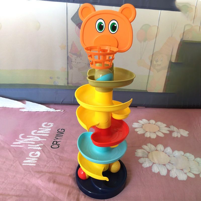 宝宝益智投篮轨道转转乐0-3岁婴儿趣味早教滚滚球滑球塔婴儿玩具趣味