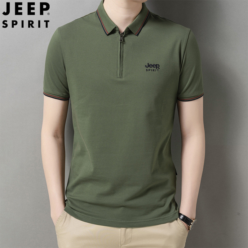 JEEP SPIRIT短袖T恤男青年夏季新款翻领polo衫时尚休闲潮流半袖上