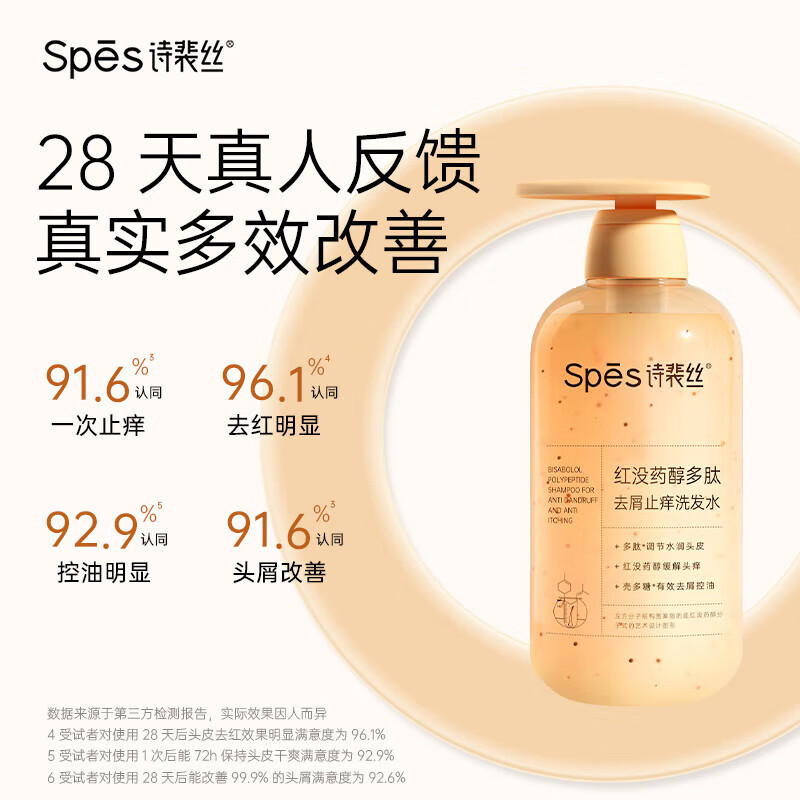 诗裴丝红没药醇多肽去屑止痒洗发水 500ml高清大图