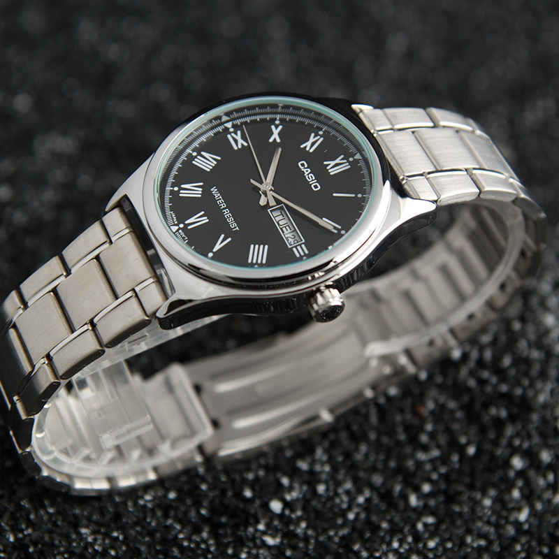 卡西欧casio手表指针系列电子商务石英指针手表黑盘钢mtp1183a1adf