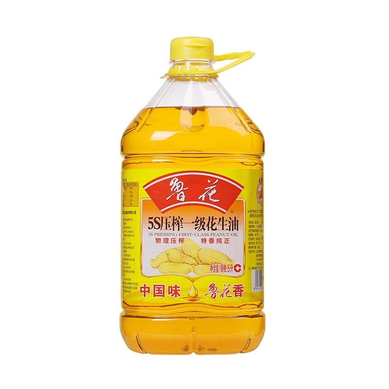 鲁花 食用油 5S 压榨一级 花生油 5升