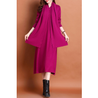 配围巾2025冬春新款羊绒衫女装高个子长款过膝毛衣春秋大码打底羊毛针织连衣裙高端羊毛衫女内搭针织羊绒连衣裙V领套头毛衣女