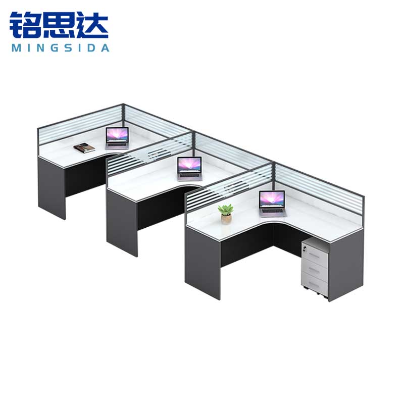 铭思达屏风工位F型三人位-含柜套高清大图