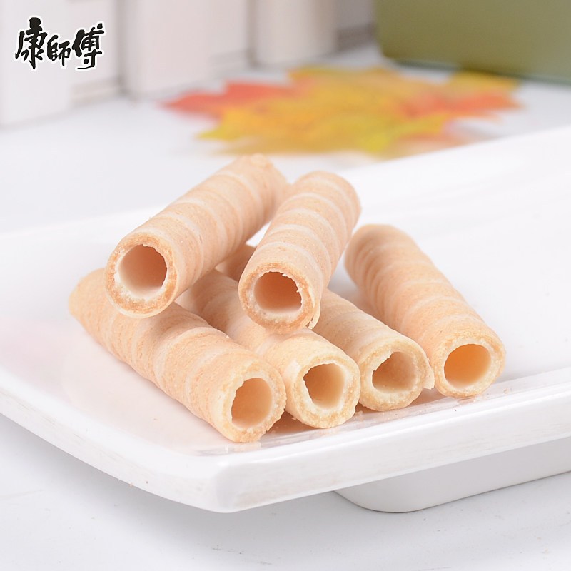 康师傅32夹心卷蛋卷香草牛奶味巧克力味办公室儿童零食品55g4盒巧克力