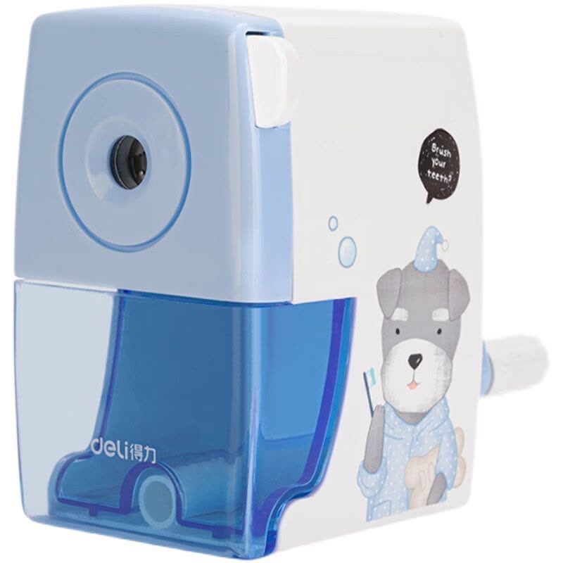 得力(deli)黑白手摇削笔机/铅笔削笔器/转笔刀 蓝色0610 5台图片