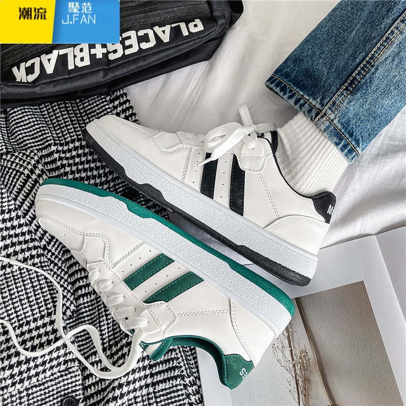 聚范男鞋夏季2024新款潮流小白鞋男士休闲德训平板鞋小众运动潮鞋高清大图