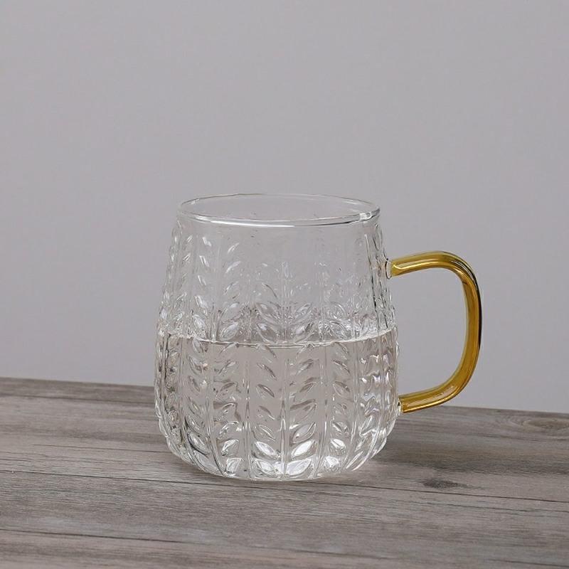 麦穗锤纹玻璃杯子凉水壶耐高温冷水壶超大容量果汁杯家用凉白开圆形杯
