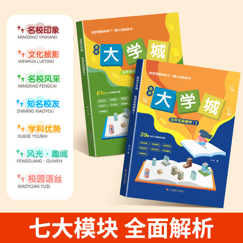 走进大学城1+2(全2册) [正版]走进大学城百所名校解析2024新版全套两册 全国知名大学211和985简介高考志愿填高清大图