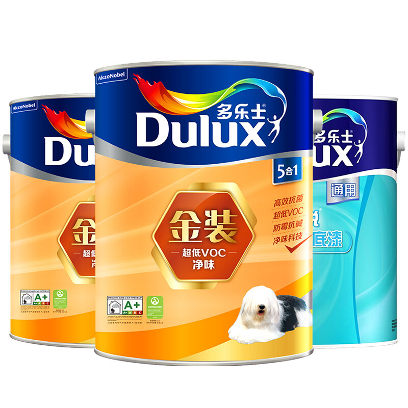 多乐士dulux金装五合一净味乳胶漆内墙面漆油漆涂料a997a749套装15l