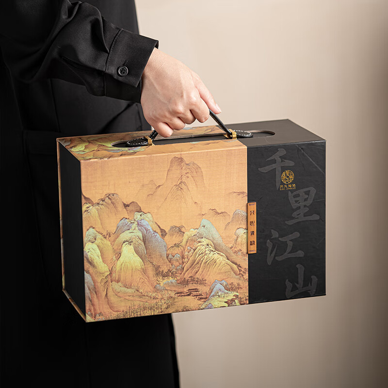 苏氏陶瓷(SUSHI CERAMICS) J0180 直身壶干泡套装(茶杯茶壶茶盘茶叶罐) 7件套 (单位:套)高清大图