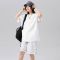 真维斯短裤两件套2022新款女士减龄宽松休闲运动服套装短袖夏季潮