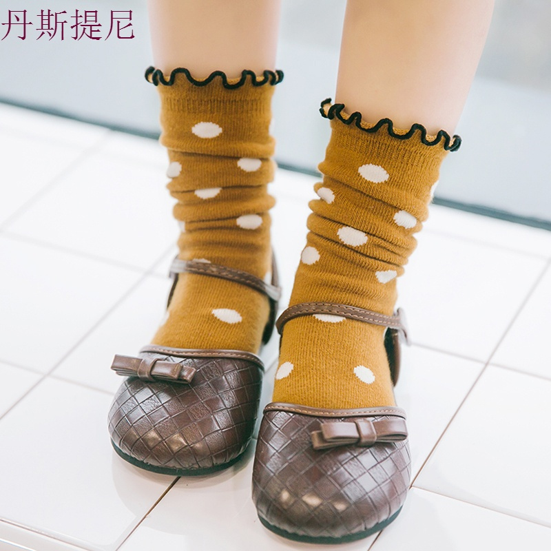 儿童堆堆袜子春秋夏季女童宝宝长筒袜1-2-4-5-7岁纯棉花边公主袜