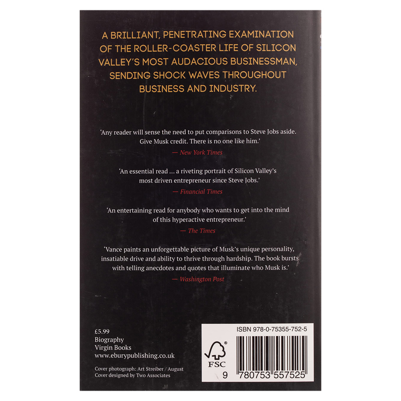 [正版]埃隆马斯克传 英文原版 Elon Musk 硅谷钢铁侠 特斯拉之父 名人传记 经管书 平装 搭人生由我 乔高清大图