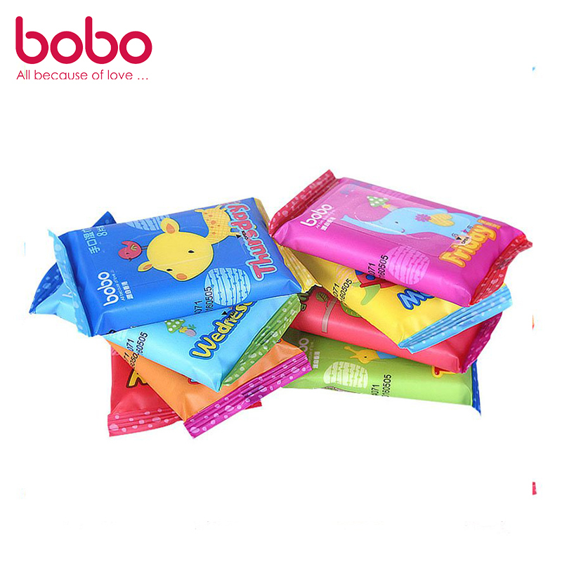 乐儿宝(BOBO)婴幼儿手口专用湿巾8片*8包*5提(共40包便携装)婴幼儿通用