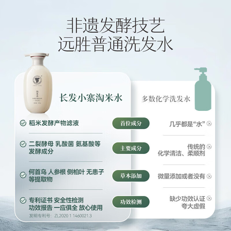 长发小寨洗发水男士专用洗发露去屑止痒控油持久蓬松清爽淘米水洗头膏 男士专用高清大图