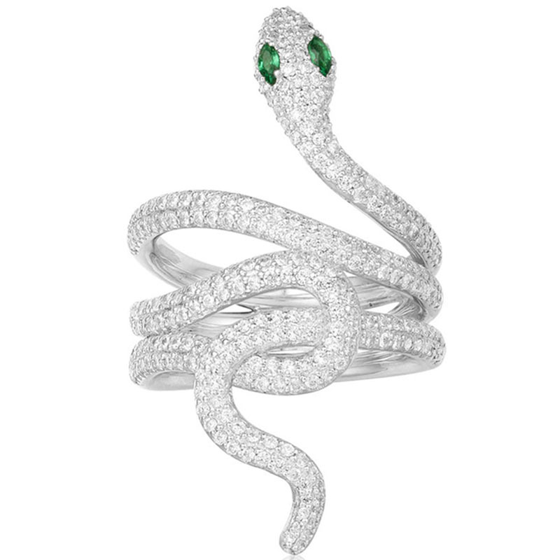 apmmonacojungle系列女士镶晶钻蛇形925银戒指a18196xkg视频