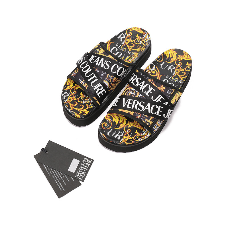 范思哲versacejeanscouture男士织物厚底拖鞋凉拖74ya3sm2zs634