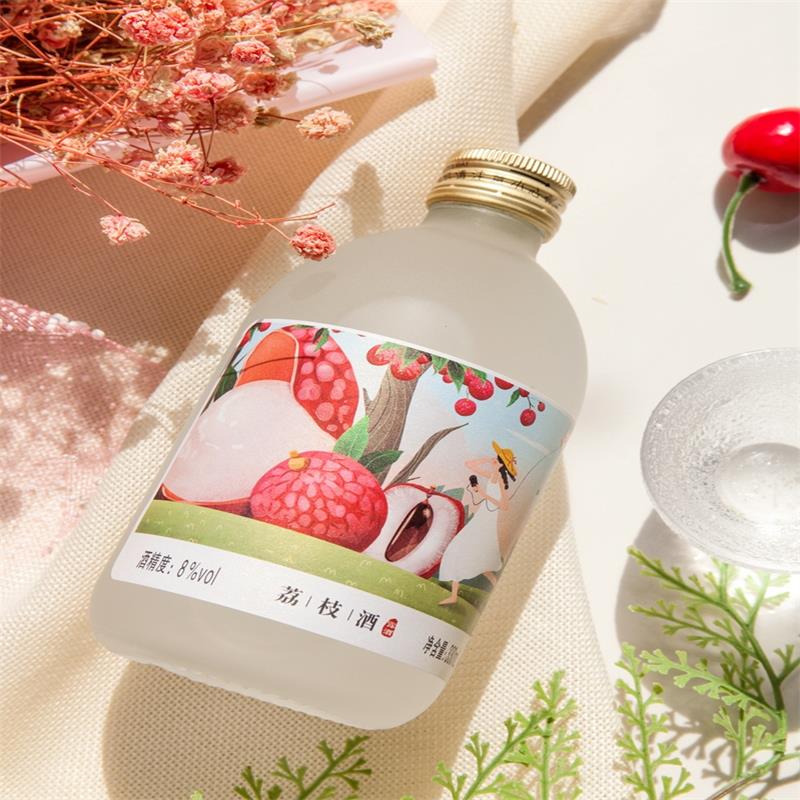 通明山 低度微醺网红高颜值水果酒 女士甜酒 荔枝味果酒 8度 330ml*1瓶装高清大图