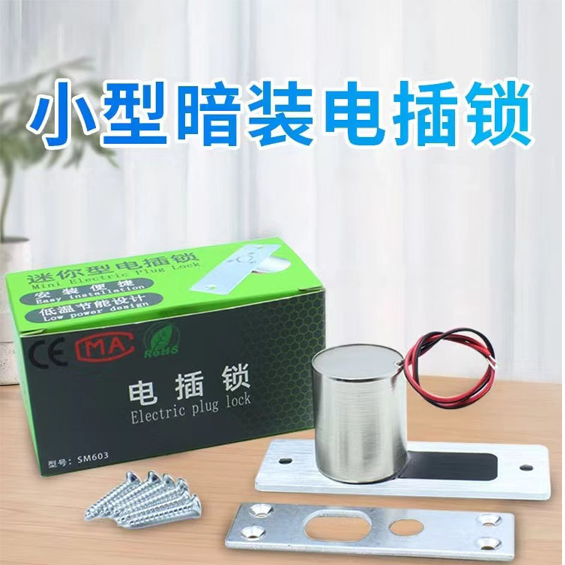 电插锁暗装式防水低温微型小电锁插销电子锁 迷你电插锁(2线常规)高清大图