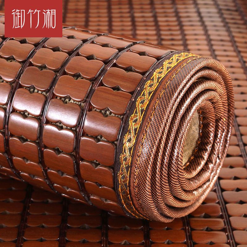 麻将凉席沙发垫夏季布艺防滑竹凉席坐垫夏天实木欧式沙发垫子套巾|糯米色宽边 50*150