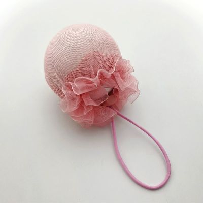 发网舞蹈生盘发隐形盘发神器最新款头饰丸子头网兜扎发圈发兜发套 升级抽绳卡扣粉色中号1个装
