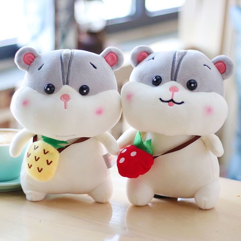 ins可爱水果仓鼠毛绒玩具抓机公仔布娃娃少女心小玩偶生日礼物桃子