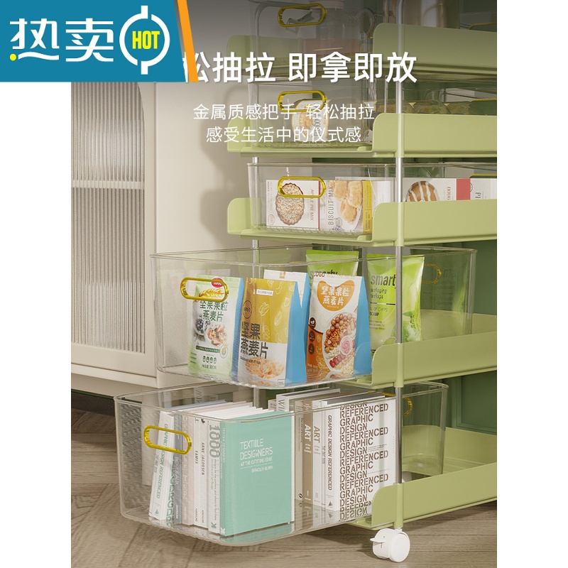 敬平小推车置物架零食柜抽屉可移动客厅儿童玩具储物柜家用多层收纳柜高清大图