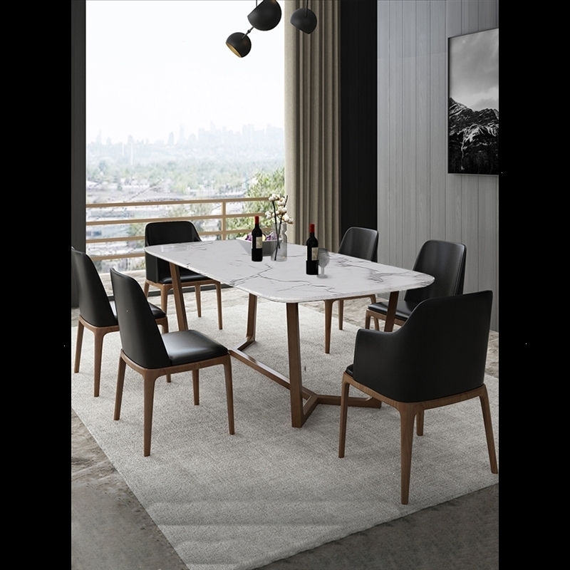 意大利人造大理石餐桌符象长方形网红轻奢风1 6米8人台面定制北欧歺桌图片 高清实拍大图 苏宁易购