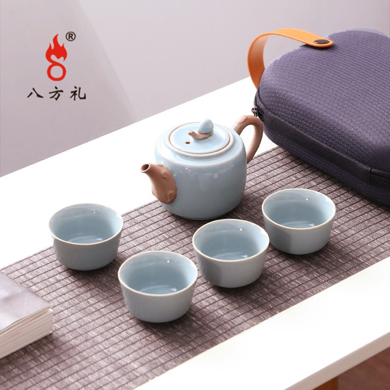 八方礼 BFL2020-28 茶具套装 慢舞人生茶具5入(梅子青) 单套价高清大图
