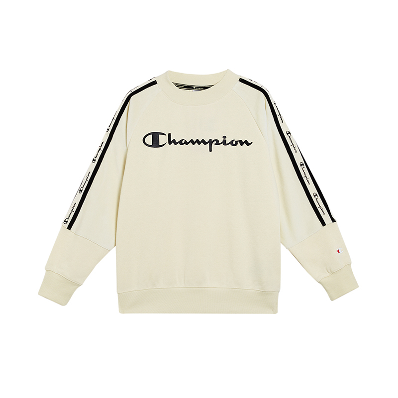 Champion/冠军男女童混纺加绒套头衫经典logo图案高端儿童卫衣/帽衫