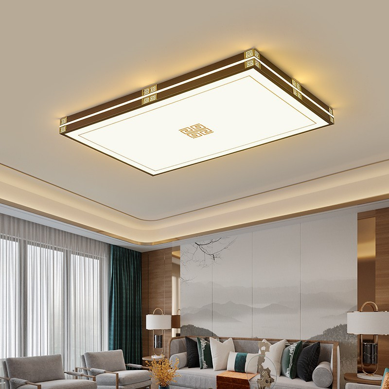 澳松现代新中式吸顶灯时尚简约长形客厅灯中国风餐厅卧室书房le