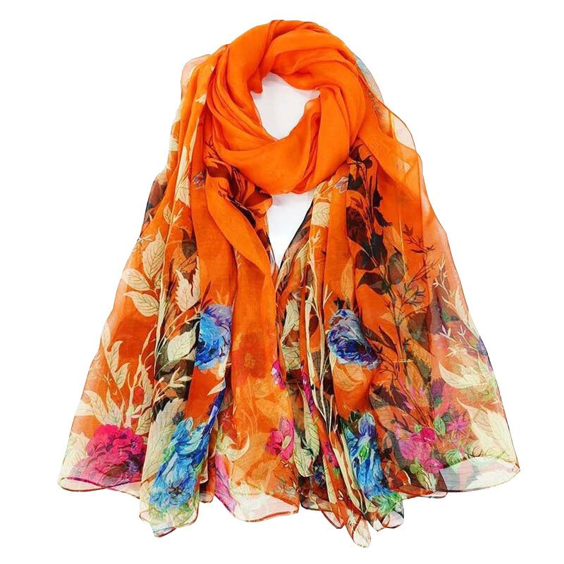 英飞腾丝巾女春秋时尚洋气围巾超大百搭夏季披肩中年妈妈款纱巾