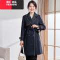 YIBUSHENG中年妈妈秋装外套中长款洋气上衣2023新款季中老年女春秋风气 4XL推荐尺码参考详情页 19912藏蓝色