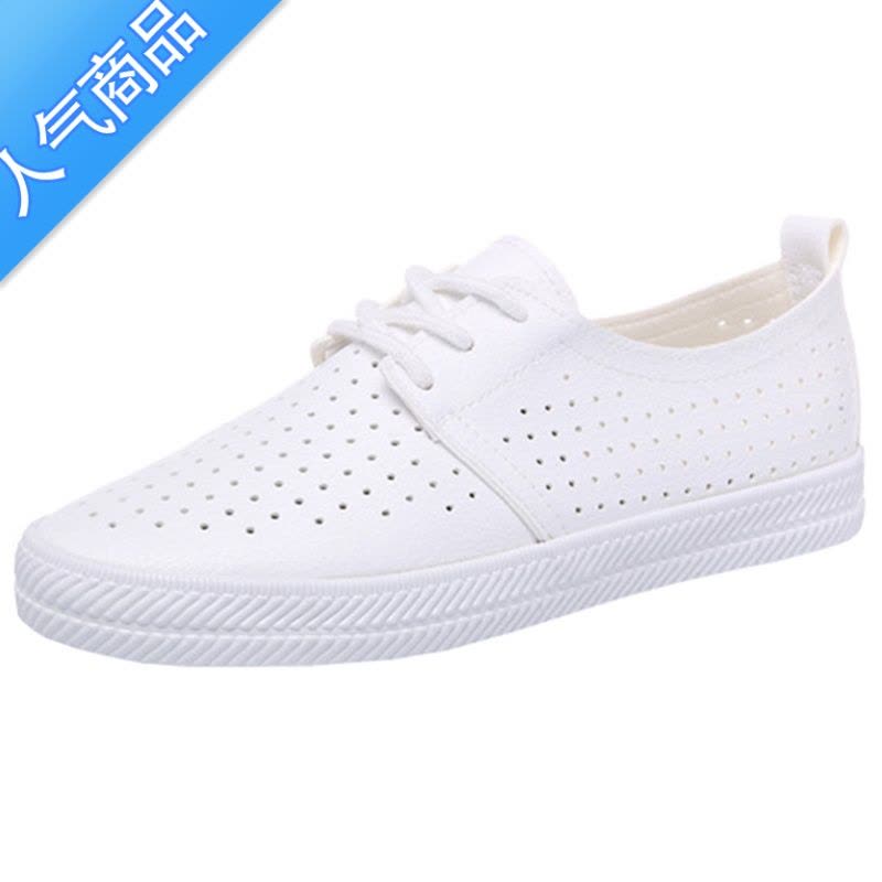 SUNTEKddoo夏季薄款透气小白鞋女款2023新款夏款镂空休闲运动球鞋护士鞋图片