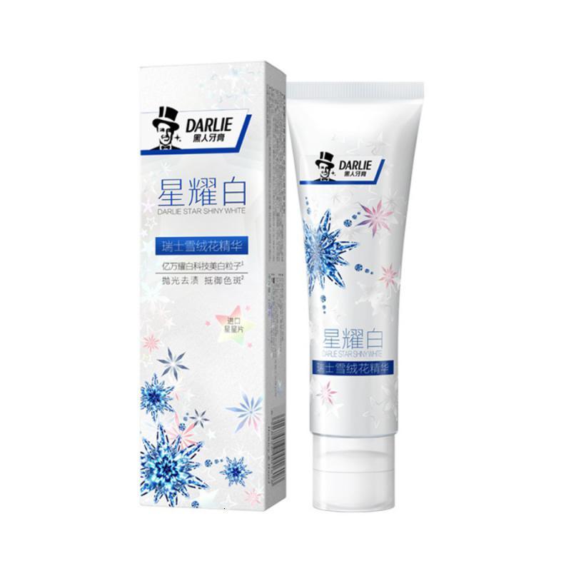 黑人星耀白雪绒花牙膏提亮牙齿防御去牙渍去口气清新120G