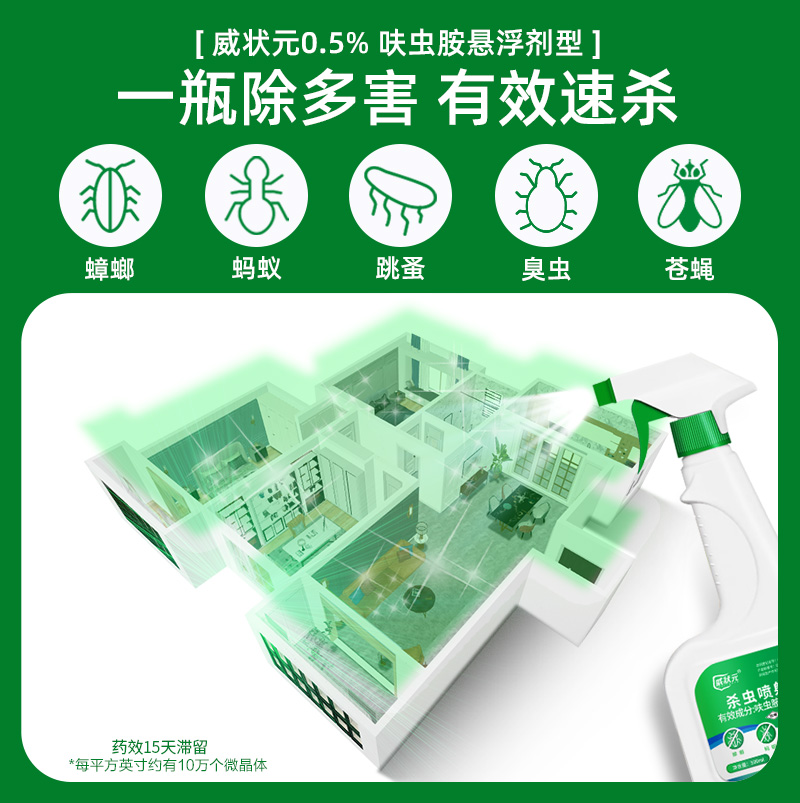 威状元杀虫剂(500ml/1瓶)家用室内厨房灭蟑螂除跳蚤蚂蚁高清大图