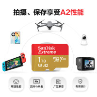 闪迪(SanDisk)1TB TF内存卡 4K金卡A2 V30 U3行车记录仪 运动相机无人机监控 读190MB/s