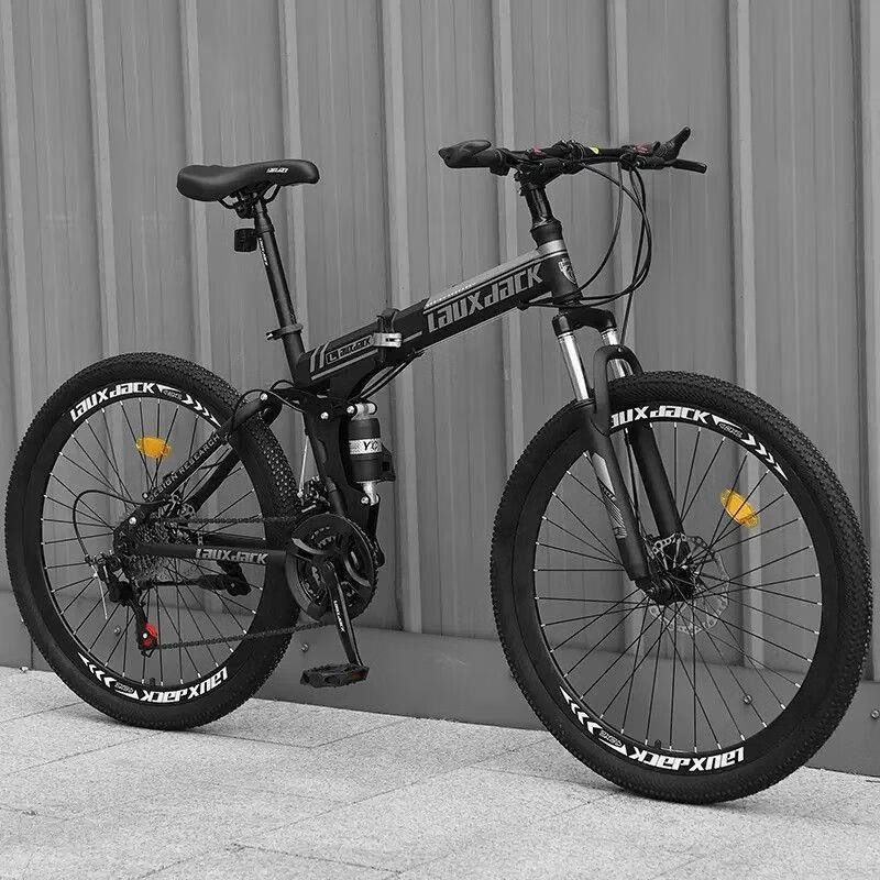 新款折叠山地自行车24寸成人青少年变速学生单车 顶配-三刀轮【白】黑色 27速【24寸】26%用户喜欢