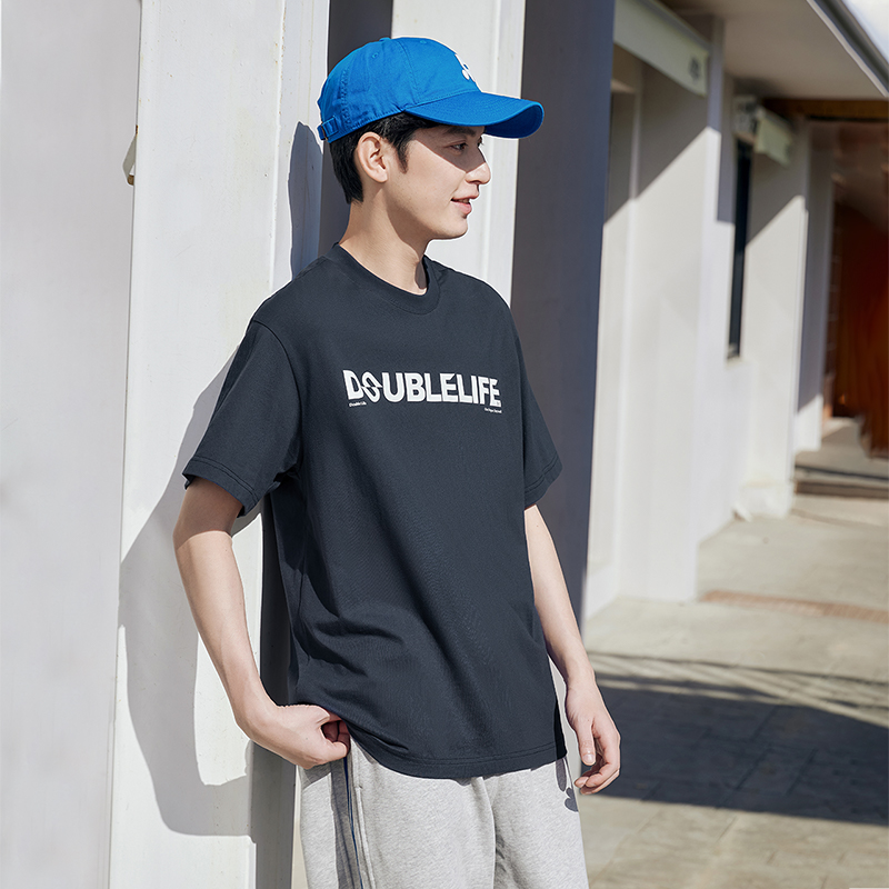 361°运动t恤男女同款夏季透气休闲宽松亲肤上衣印花圆领短袖高清大图