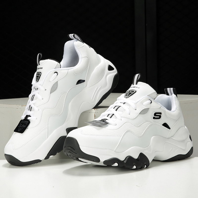 Skechers斯凯奇男鞋新款厚底老爹鞋透气减震运动休闲鞋237152-WHT ZP