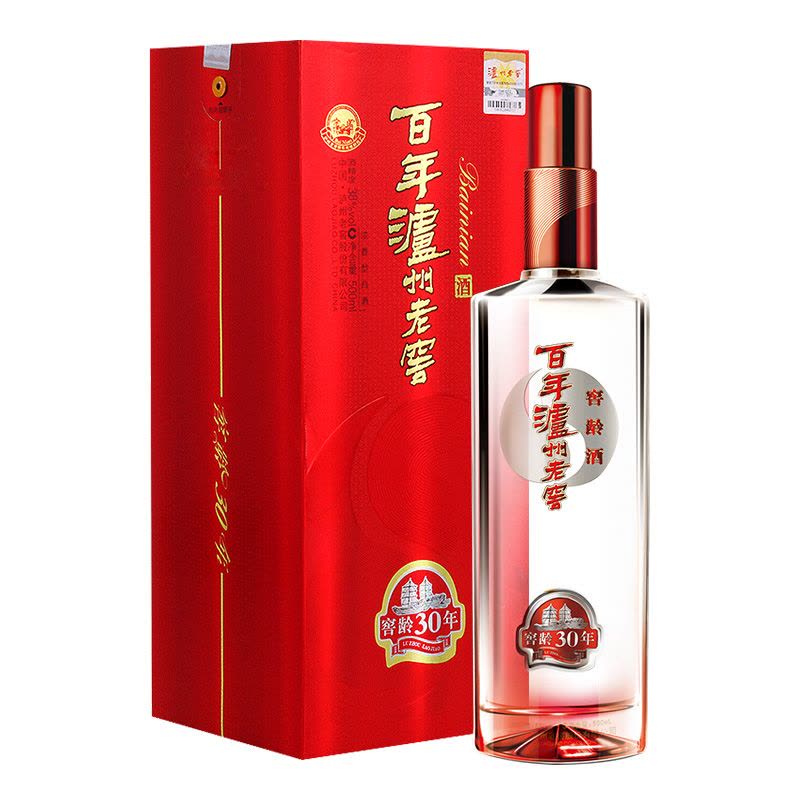 百年泸州老窖窖龄30年38度500ml浓香型低度单瓶白酒【价格图片品牌报价