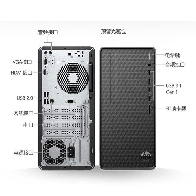 顺丰快递hp惠普小欧办公主机n01f213赛扬g5905256gb固态1tb机械办公