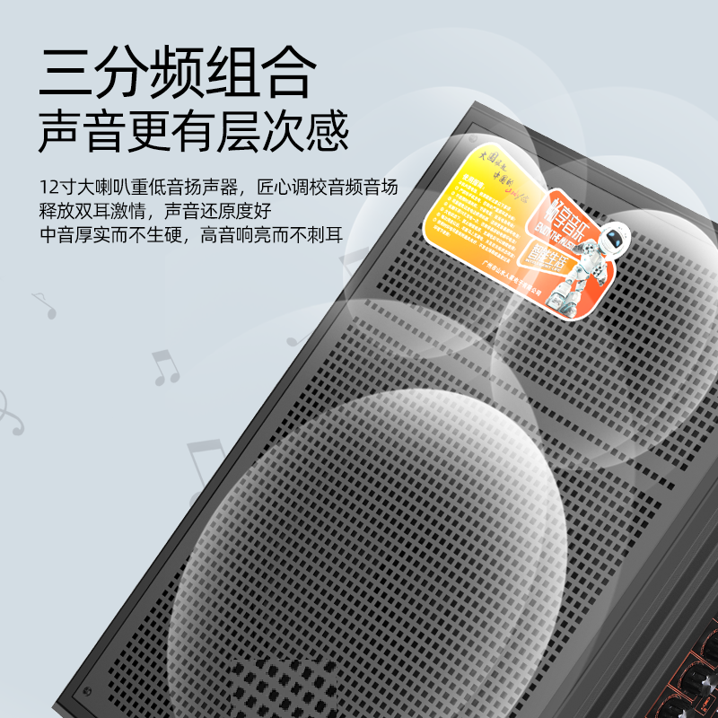山水音响广场舞拉杆音响大音量高档三分频音箱 便携式户外专业演出蓝牙音响 家用K歌重低音 3101(BY)/个