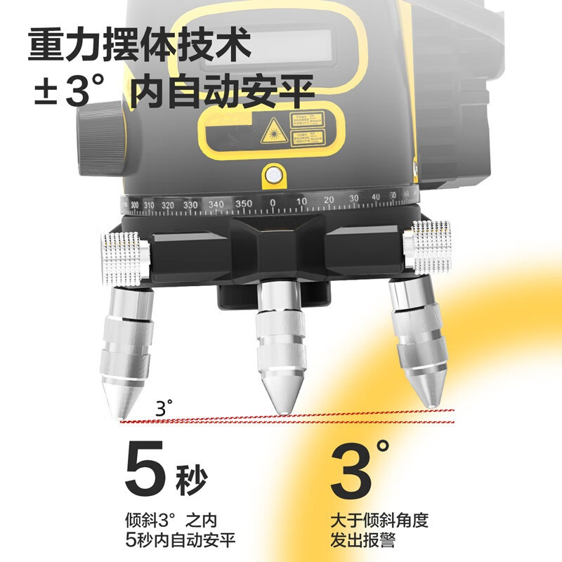 目博士 水平仪 绿光 2线 双电池 三脚架 单位:套
