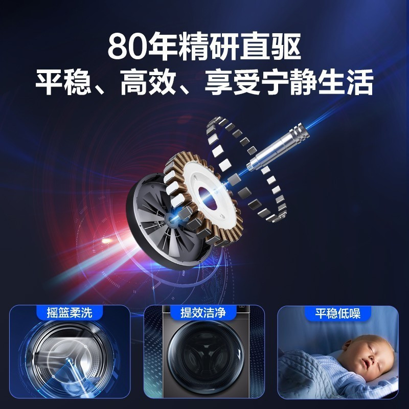 海尔(Haier)EG100MATE8SU1 10KG直驱变频滚筒洗衣机全自动晶彩触控屏玉墨银一级能效 [晶彩直驱]