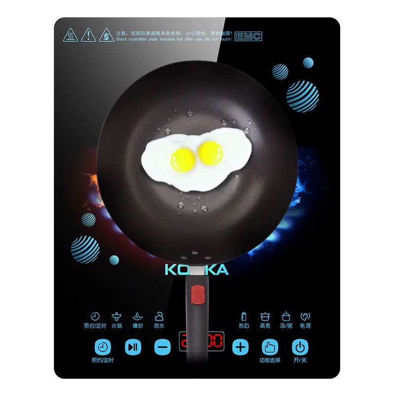 康佳(KONKA)电磁炉KEO-21CS299CB(TCE) 智能整板触控 2100W大功率 (赠汤锅+精铁不粘炒锅)